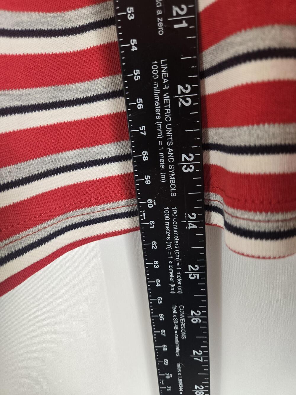 Karen Scott Sport Shirt Womens XL Red Striped 3/4 Raglan Sleeve Tee Top Casual - Picture 6 of 10